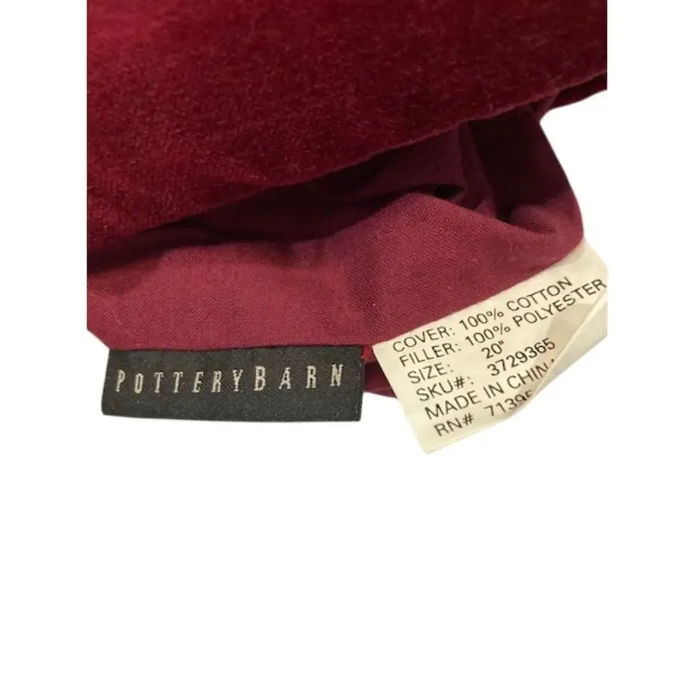 Pottery Barn-Beautiful Burgundy Velvet Christmas Stocking W/Bell